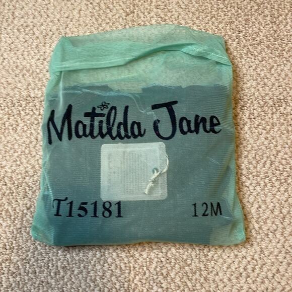 Matilda Jane Baby Girl Lizzy Flutter sleeve Top Ruffles Polka Dots Navy 12 mo - Picture 9 of 10